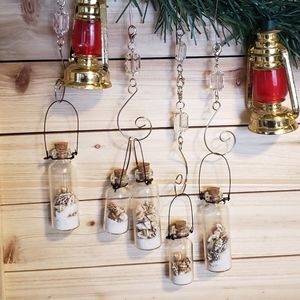 Sand and Seashell Mini Bottle Christmas Ornament